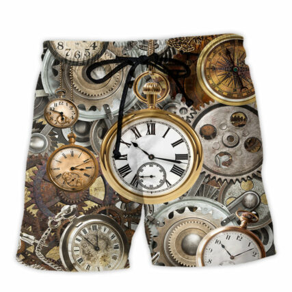 Pocket Watch Vintage Style - Beach Short - Owl Ohh - Owl Ohh