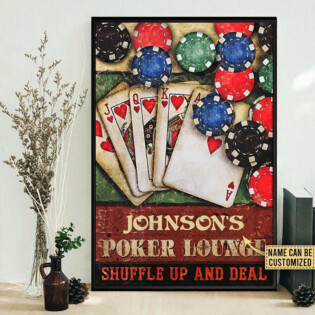 Poker Lounge Shuffle Up And Deal Personalized - Vertical Poster - Owl Ohh - Owl Ohh