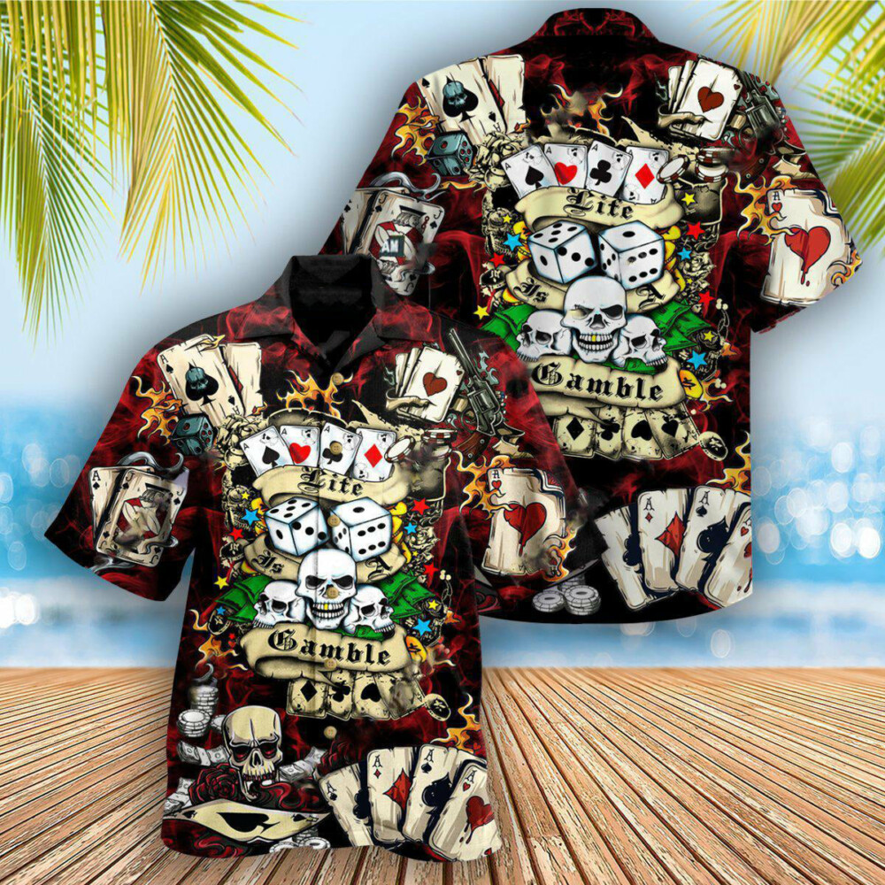 Poker Gambling Poker Take The Risk Or Lose The Chance - Hawaiian Shirt - Owl Ohh - Owl Ohh