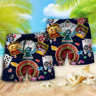 Poker US Flag Independence Day - Beach Short - Owl Ohh - Owl Ohh