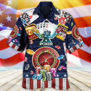Poker US Flag Independence Day - Hawaiian Shirt - Owl Ohh - Owl Ohh