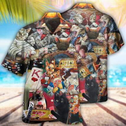 Poker Beautiful Cats Play Poker - Hawaiian Shirt - Owl Ohh - Owl Ohh