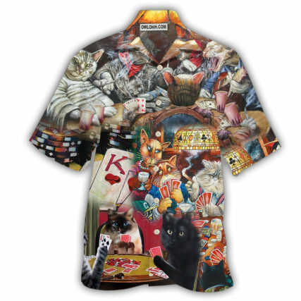 Poker Beautiful Cats Play Poker - Hawaiian Shirt - Owl Ohh - Owl Ohh