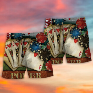 Poker Tropical Leaf Style - Beach Short - Owl Ohh - Owl Ohh