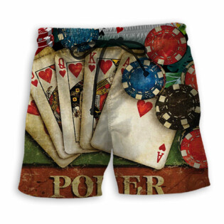 Poker Tropical Leaf Style - Beach Short - Owl Ohh - Owl Ohh