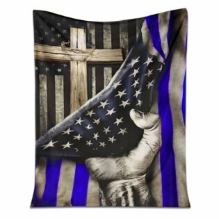 Police Blue Line Flag Police Officer Style - Flannel Blanket - Owl Ohh - Owl Ohh