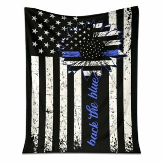 Police Officer Back The Blue Love Life - Flannel Blanket - Owl Ohh - Owl Ohh