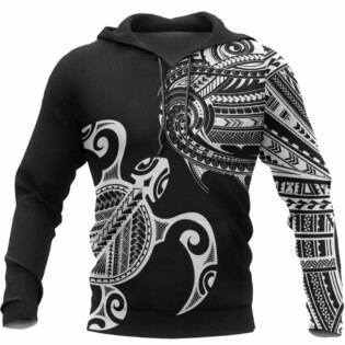 Polynesian Turtle Black & White - Hoodie