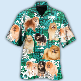 Pomeranian Green Tropical Dog Lover - Hawaiian Shirt - Owl Ohh - Owl Ohh