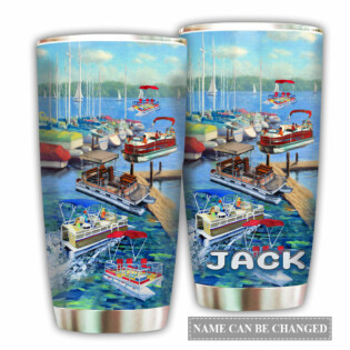 Pontoon Captain Summer Vibes Blue Sea Personalized - Tumbler - Owl Ohh - Owl Ohh