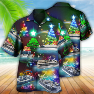Pontoon Christmas Tree - Hawaiian Shirt - Owl Ohh - Owl Ohh