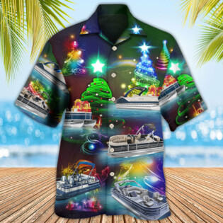 Pontoon Christmas Tree - Hawaiian Shirt - Owl Ohh - Owl Ohh
