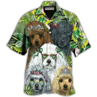 Poodle Dog Green Tropical - Hawaiian Shirt - Owl Ohh - Owl Ohh