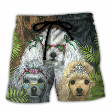Poodle Dog Tropical Style - Beach Short - Owl Ohh - Owl Ohh