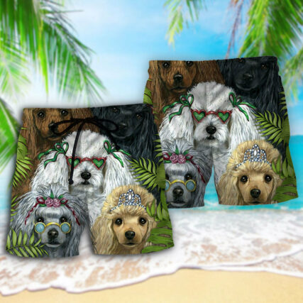 Poodle Dog Tropical Style - Beach Short - Owl Ohh - Owl Ohh