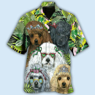 Poodle Dog Green Tropical - Hawaiian Shirt - Owl Ohh - Owl Ohh