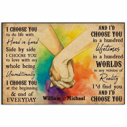 LGBT Pride Gift For LGBT To Do Life With Hand In Hand Pride Personalized - Horizontal Poster - Owl Ohh - Owl Ohh