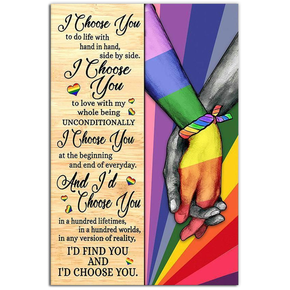 LGBT Pride Gift For LGBT Love I Choose You LGBT Couple - Vertical Poster - Owl Ohh - Owl Ohh