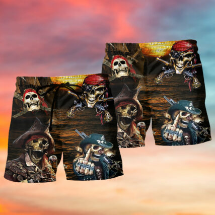 Pirate Skull Cool Sea King - Beach Short - Owl Ohh - Owl Ohh
