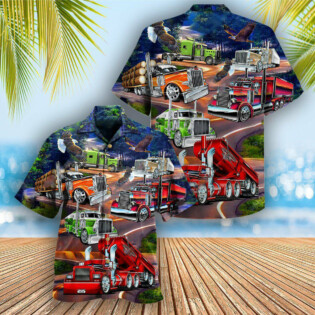Truck Proud American Trucker With Eagle - Hawaiian Shirt - Owl Ohh - Owl Ohh
