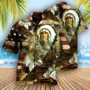 Native American Proud Eagle Cool - Hawaiian Shirt - Owl Ohh - Owl Ohh