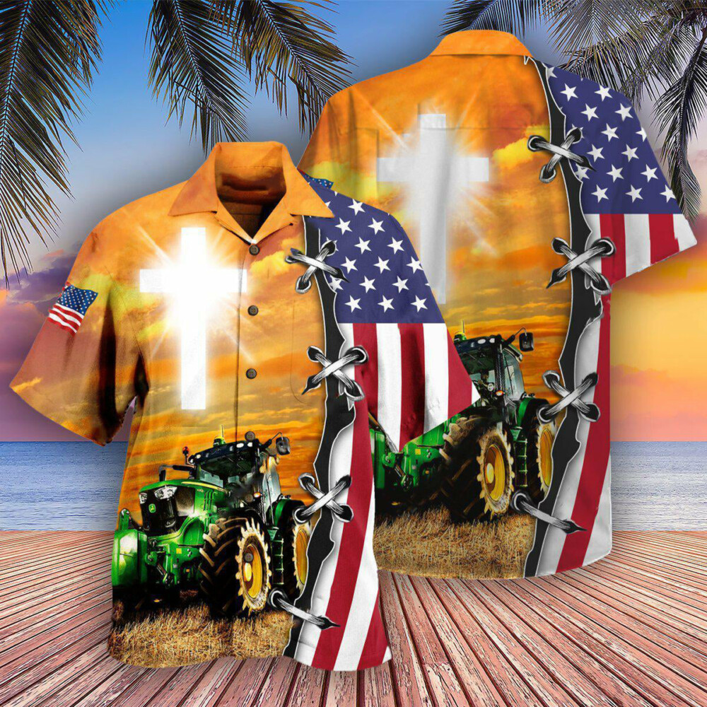 Tractor Proud To Be A Farmer - Hawaiian Shirt - Owl Ohh - Owl Ohh