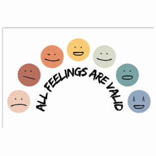 Psychology All Feelings Are Valid With Smile - Horizontal Poster - Owl Ohh - Owl Ohh