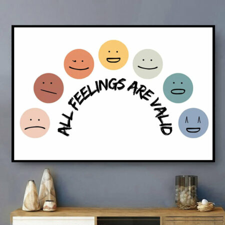 Psychology All Feelings Are Valid With Smile - Horizontal Poster - Owl Ohh - Owl Ohh