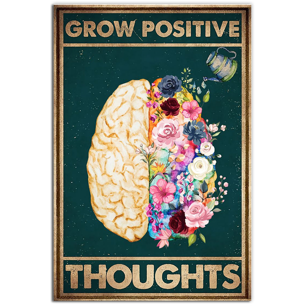 Psychology Grow Positive Thoughts - Vertical Poster - Owl Ohh - Owl Ohh