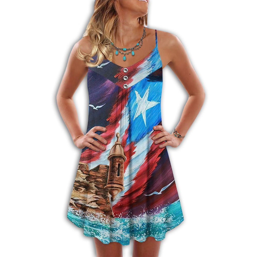 Beach Puerto Rico Flag - Summer Dress - Owl Ohh - Owl Ohh