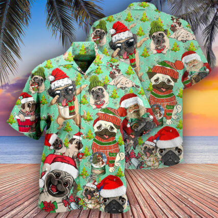 Pug Dog Merry Pugmas - Hawaiian Shirt - Owl Ohh - Owl Ohh