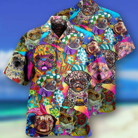 Pug Dogs Colorful Cute - Hawaiian Shirt - Owl Ohh - Owl Ohh