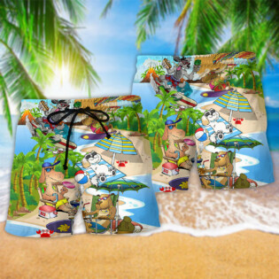 Puppy Funny Love Beaches - Beach Short - Owl Ohh - Owl Ohh