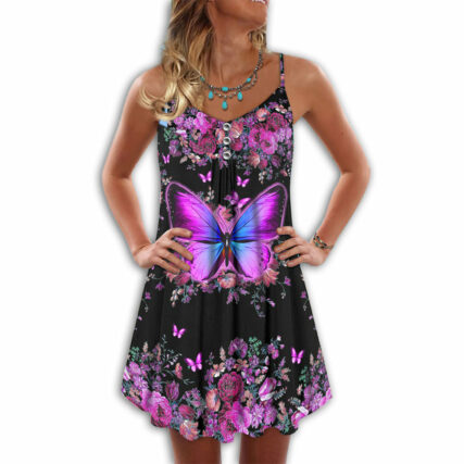 Butterfly Purple Love Flower - Summer Dress - Owl Ohh - Owl Ohh