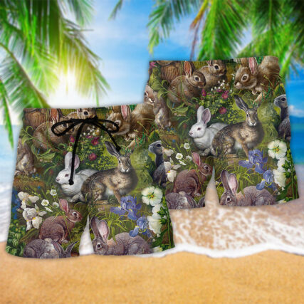 Rabbit Garden Beautiful Style - Beach Short - Owl Ohh - Owl Ohh