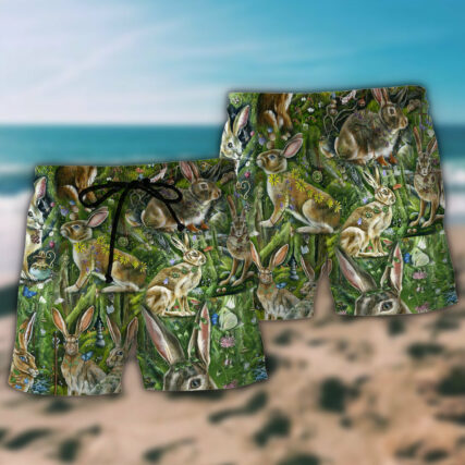 Rabbit Some Bunny Loves You Green - Beach Short - Owl Ohh - Owl Ohh