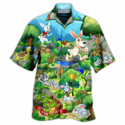 Rabbit Turtle Race Between The Arrogant And The Hard Working - Hawaiian Shirt - Owl Ohh - Owl Ohh