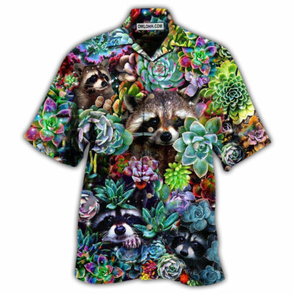 Raccoon Animals Succulent - Hawaiian Shirt - Owl Ohh - Owl Ohh