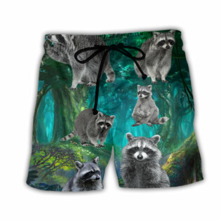 Raccoon Style With Green - Beach Short - Owl Ohh - Owl Ohh