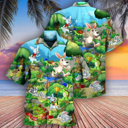 Rabbit Turtle Race Between The Arrogant And The Hard Working - Hawaiian Shirt - Owl Ohh - Owl Ohh