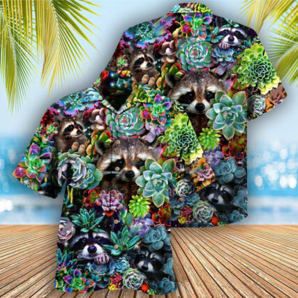 Raccoon Animals Succulent - Hawaiian Shirt - Owl Ohh - Owl Ohh