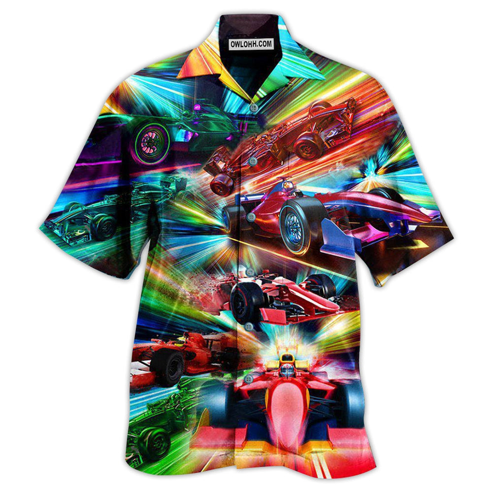 Formula One Car Racing Warning Auto Racing Fast - Hawaiian Shirt - Owl Ohh - Owl Ohh