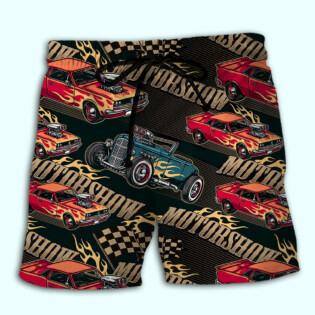 Car Racing Motorshow Fire - Beach Short - Owl Ohh - Owl Ohh
