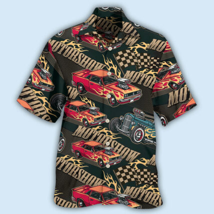 Car Racing Motorshow Fire - Hawaiian Shirt - Owl Ohh - Owl Ohh