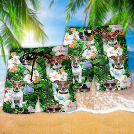 Rat Terrier Tropical Floral Dog Lover - Beach Short - Owl Ohh - Owl Ohh