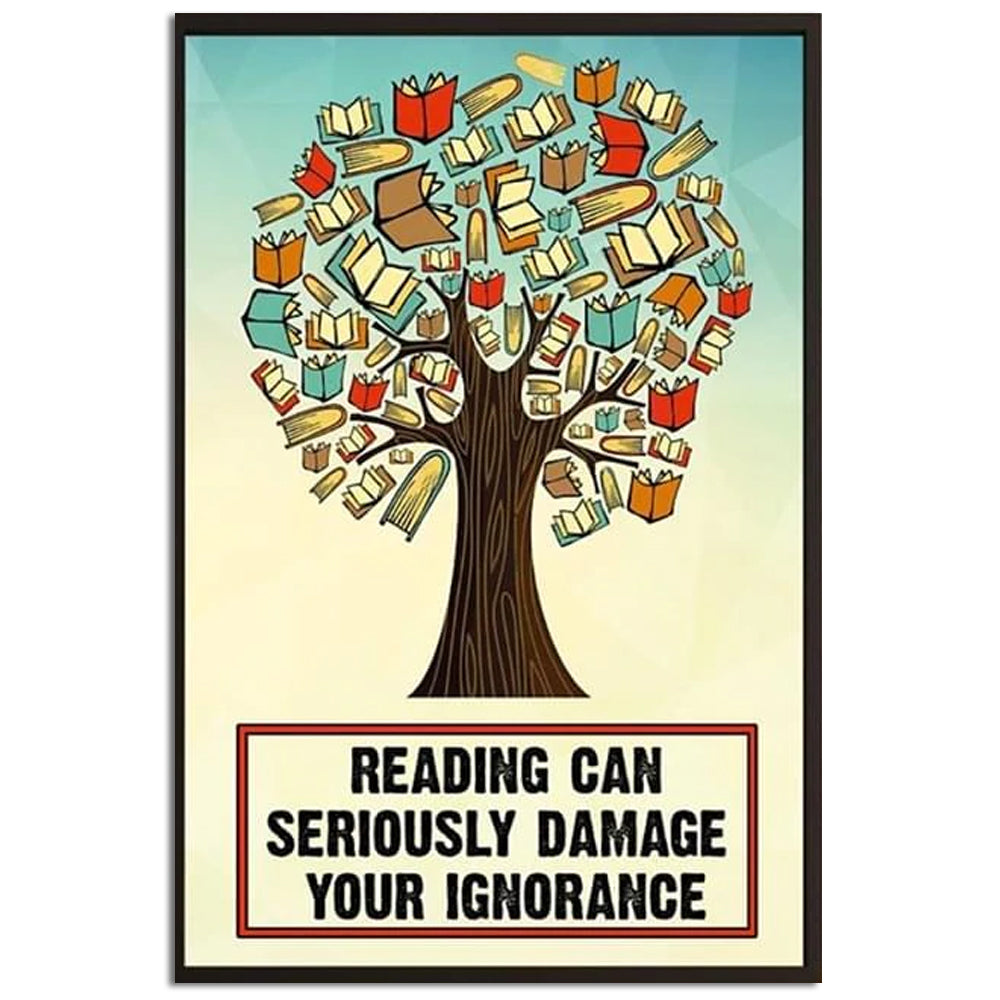 Book Reading Can Seriously Damage Your Ignorance - Vertical Poster - Owl Ohh - Owl Ohh