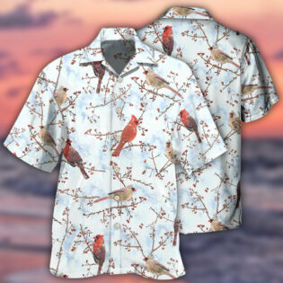 Cardinal Red In Winter - Hawaiian Shirt - Owl Ohh - Owl Ohh