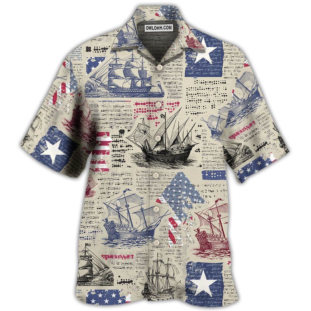 Sailing US Flag Independence Day - Hawaiian Shirt - Owl Ohh - Owl Ohh