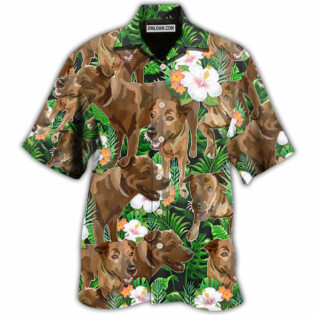 Rhodesian Ridgeback Dog Tropical Floral Lovely Style - Hawaiian Shirt - Owl Ohh - Owl Ohh