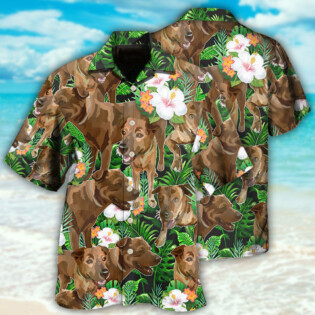 Rhodesian Ridgeback Dog Tropical Floral Lovely Style - Hawaiian Shirt - Owl Ohh - Owl Ohh